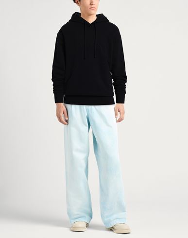 Man Sweatshirt Black Size L Cotton, Elastane