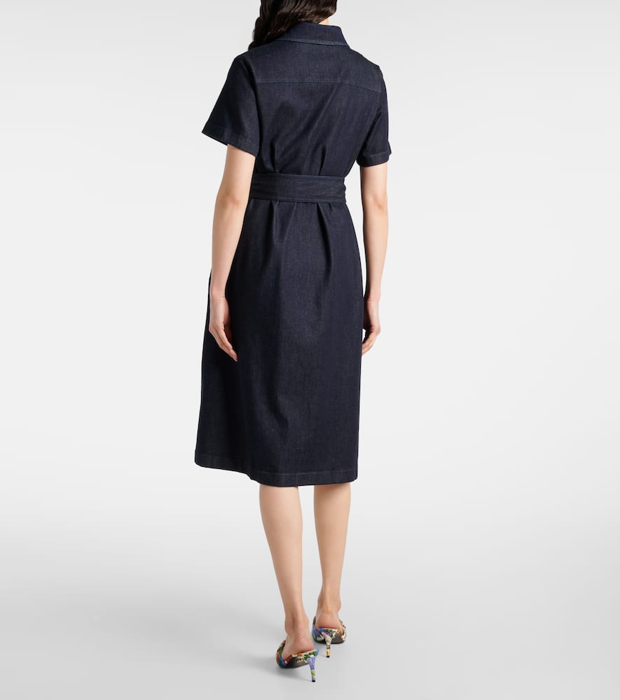 Belted denim shirt dress