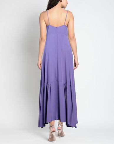 Woman Maxi dress Purple Size 6 Acetate, Silk