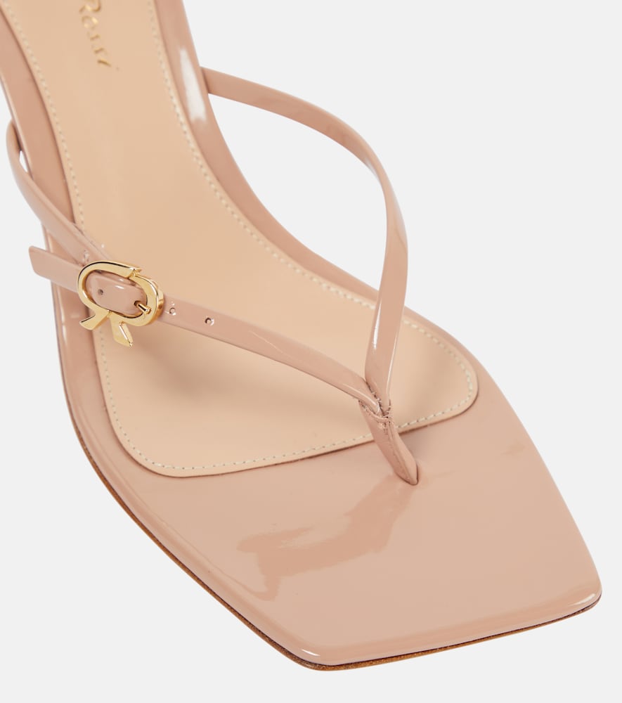 Patent leather thong sandals