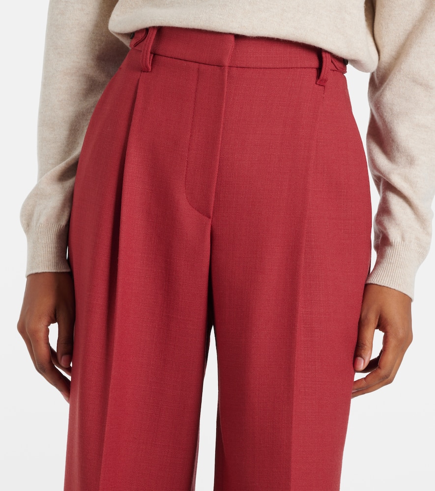 High-rise wool straight pants