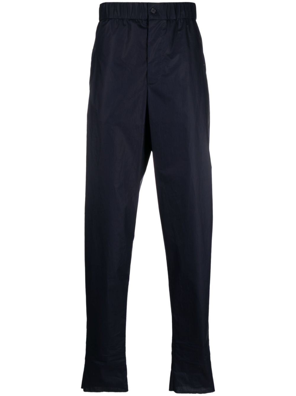 Elasticated-waist cotton trousers - Blue