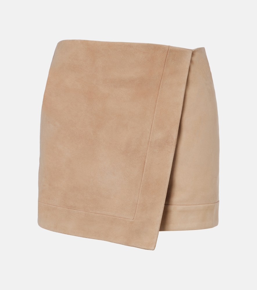 Suede wrap skirt