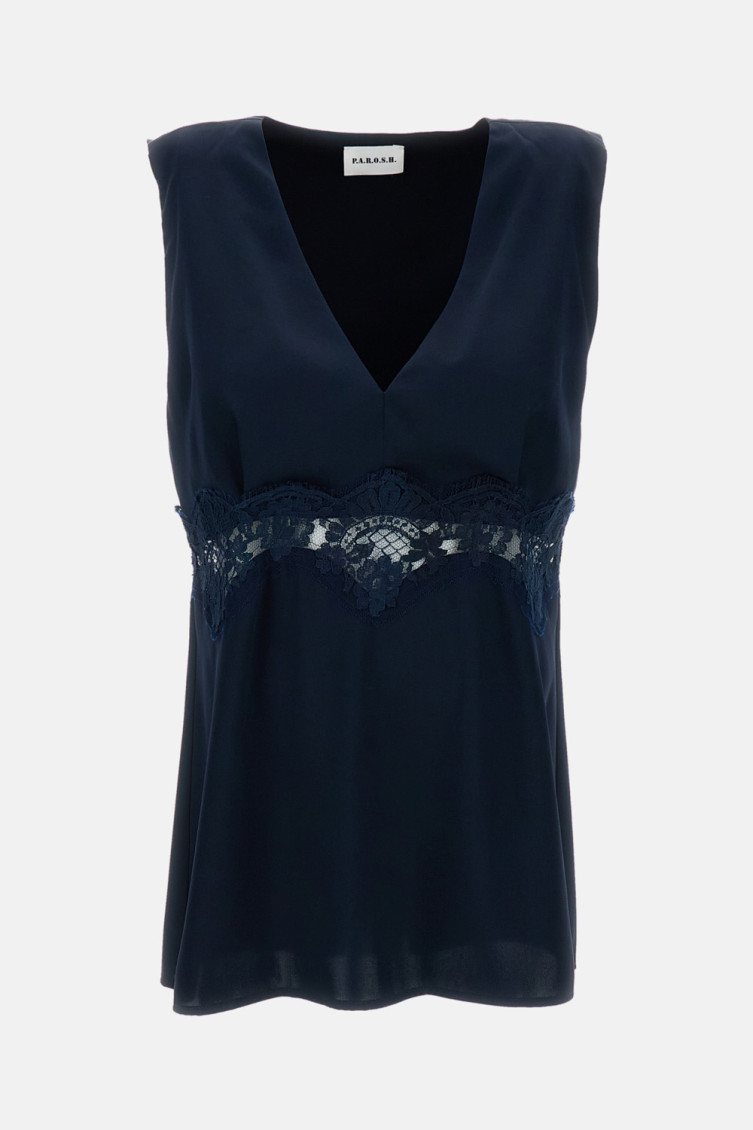 Dark Blue Sleeveless Top