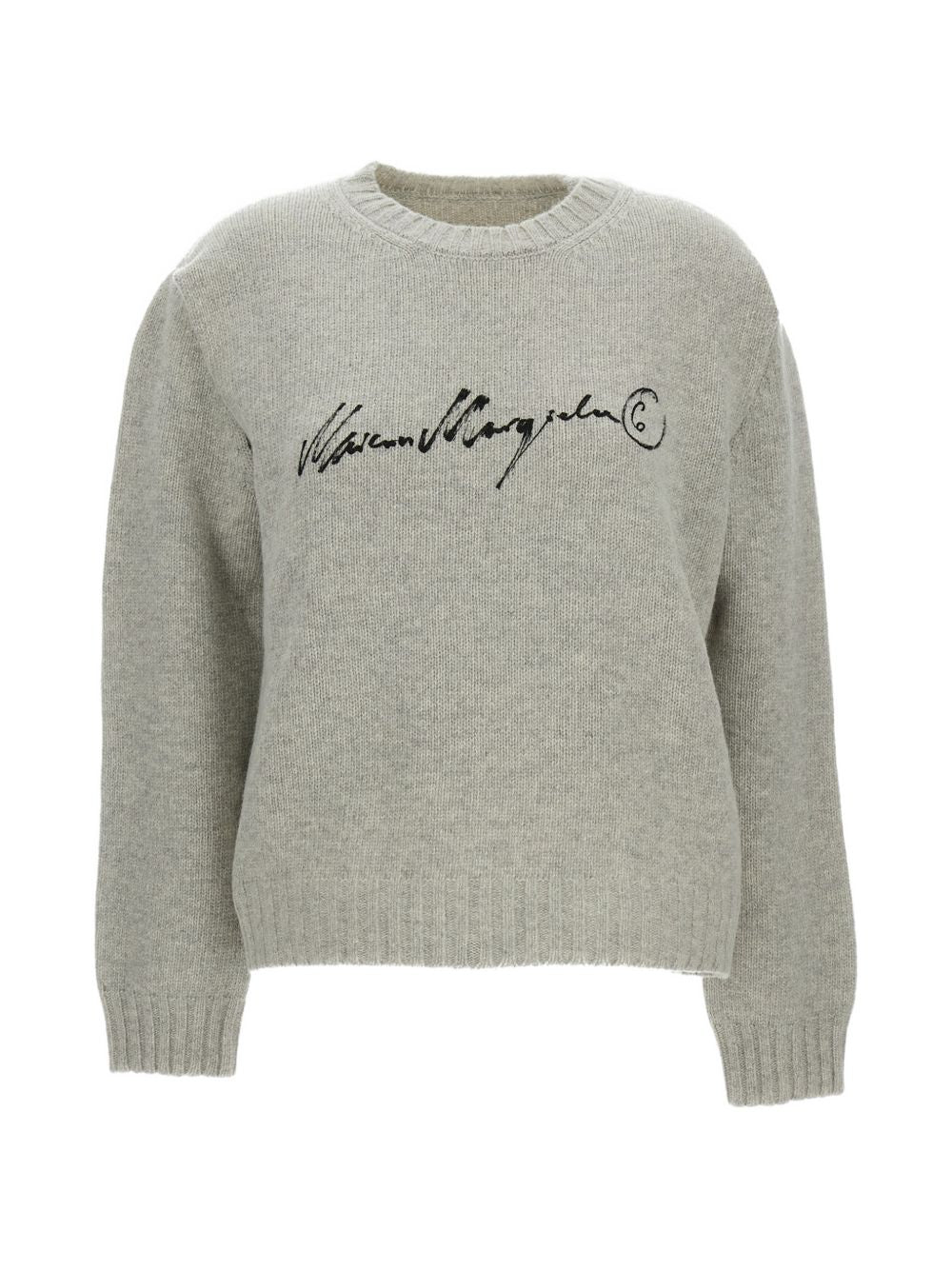 Hand-Painted Logo Sweater — Grey