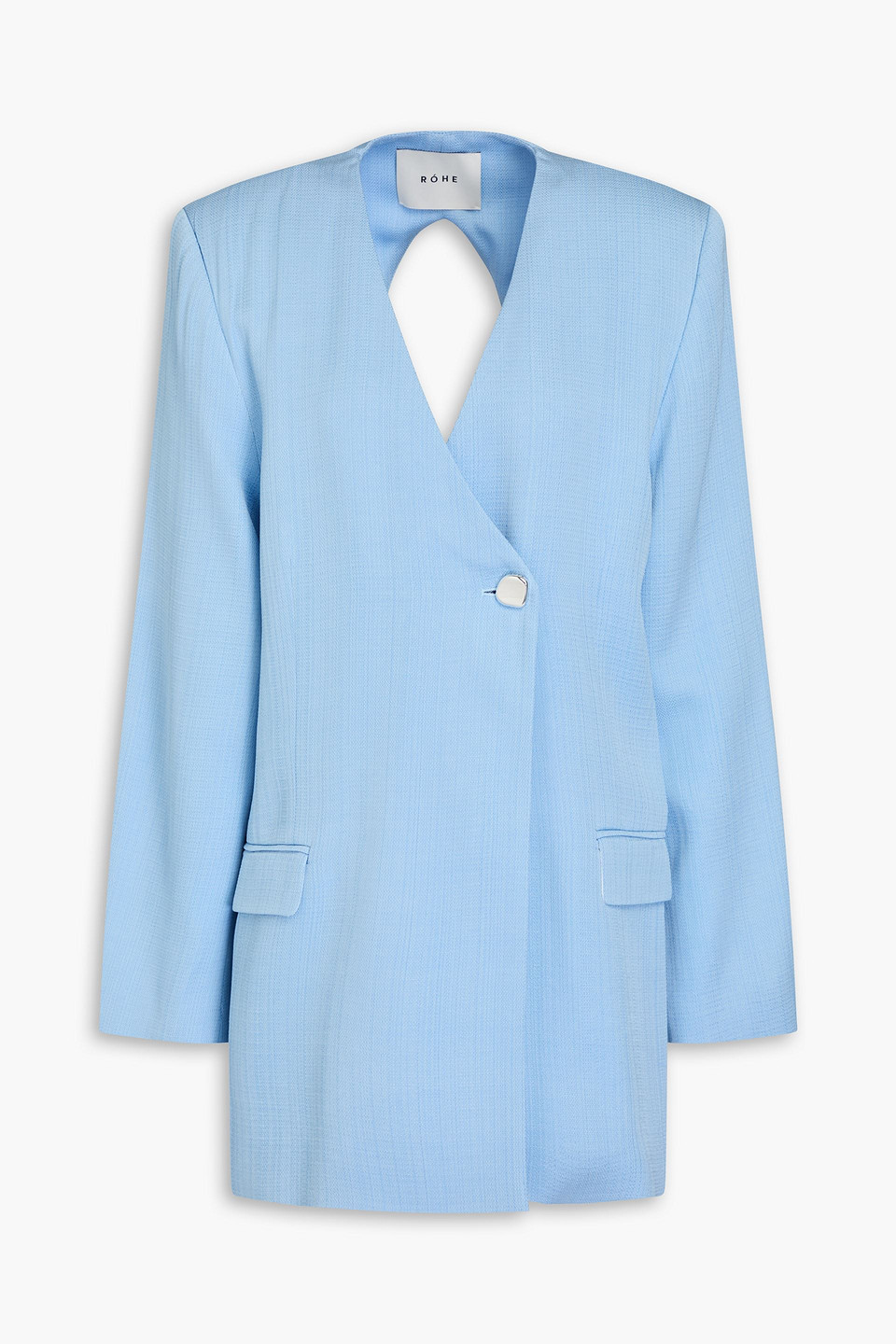 Open-back tweed blazer