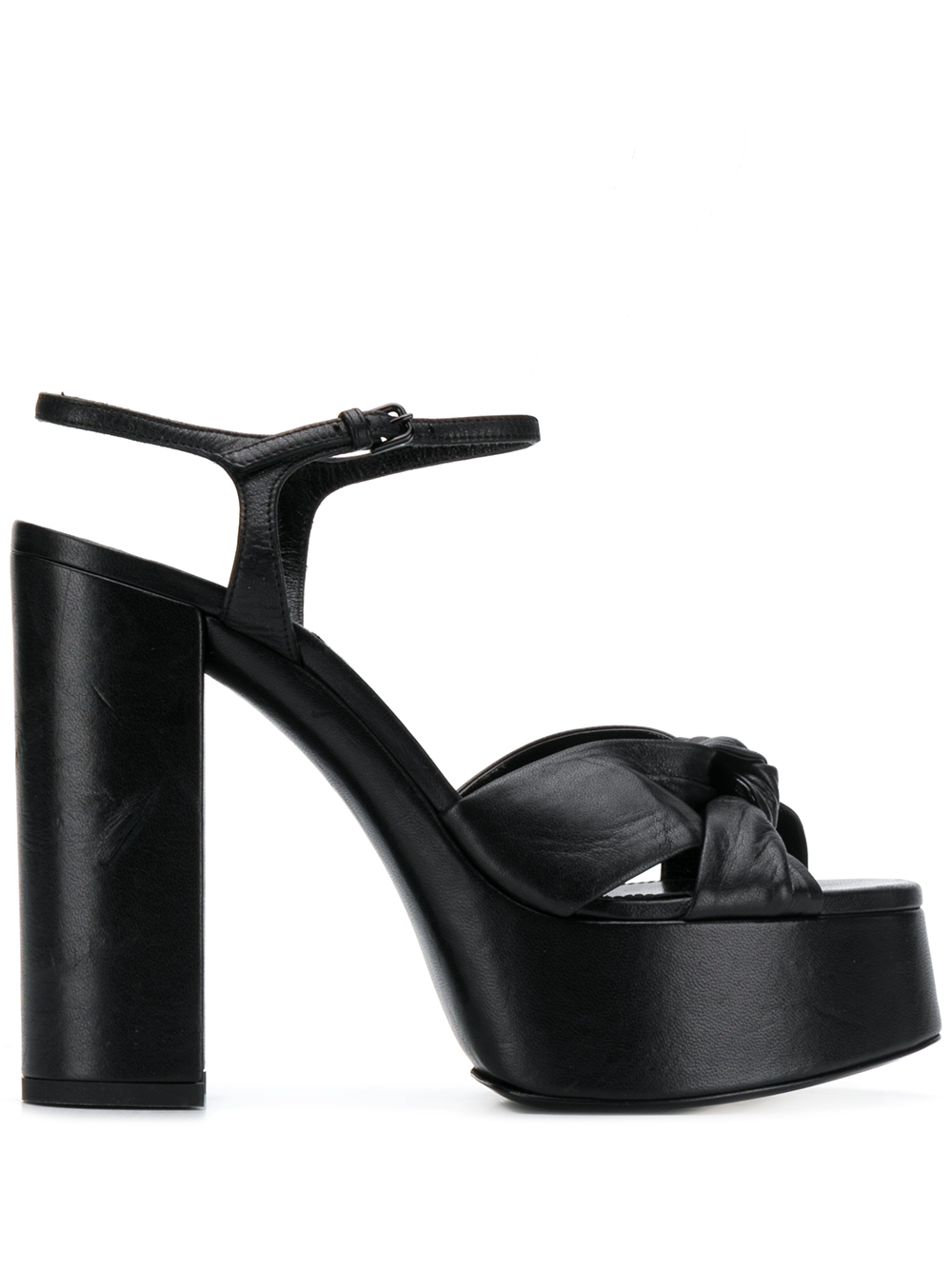 Knot detail 145mm platform sandals - Black