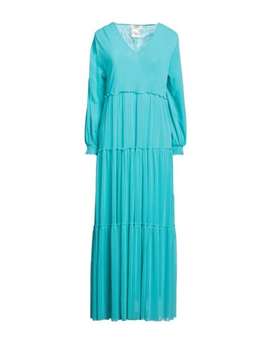 Woman Maxi dress Turquoise Size S Polyamide