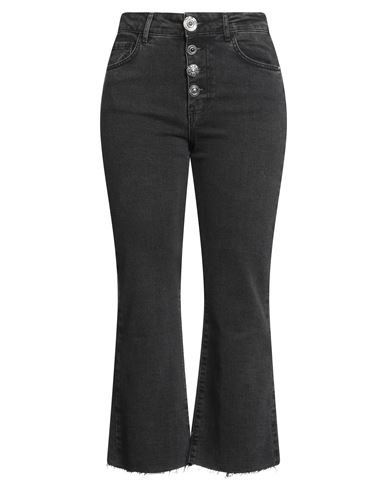 Woman Jeans Black Size 26 Cotton, Elastane