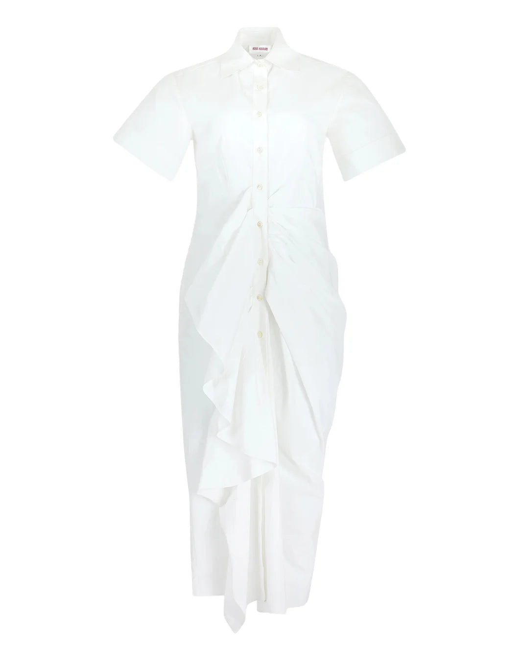 Gathered Ruffle Shirt Dress