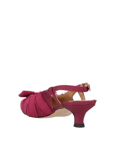 Woman Pumps Burgundy Size 8 Textile fibers, Rubber