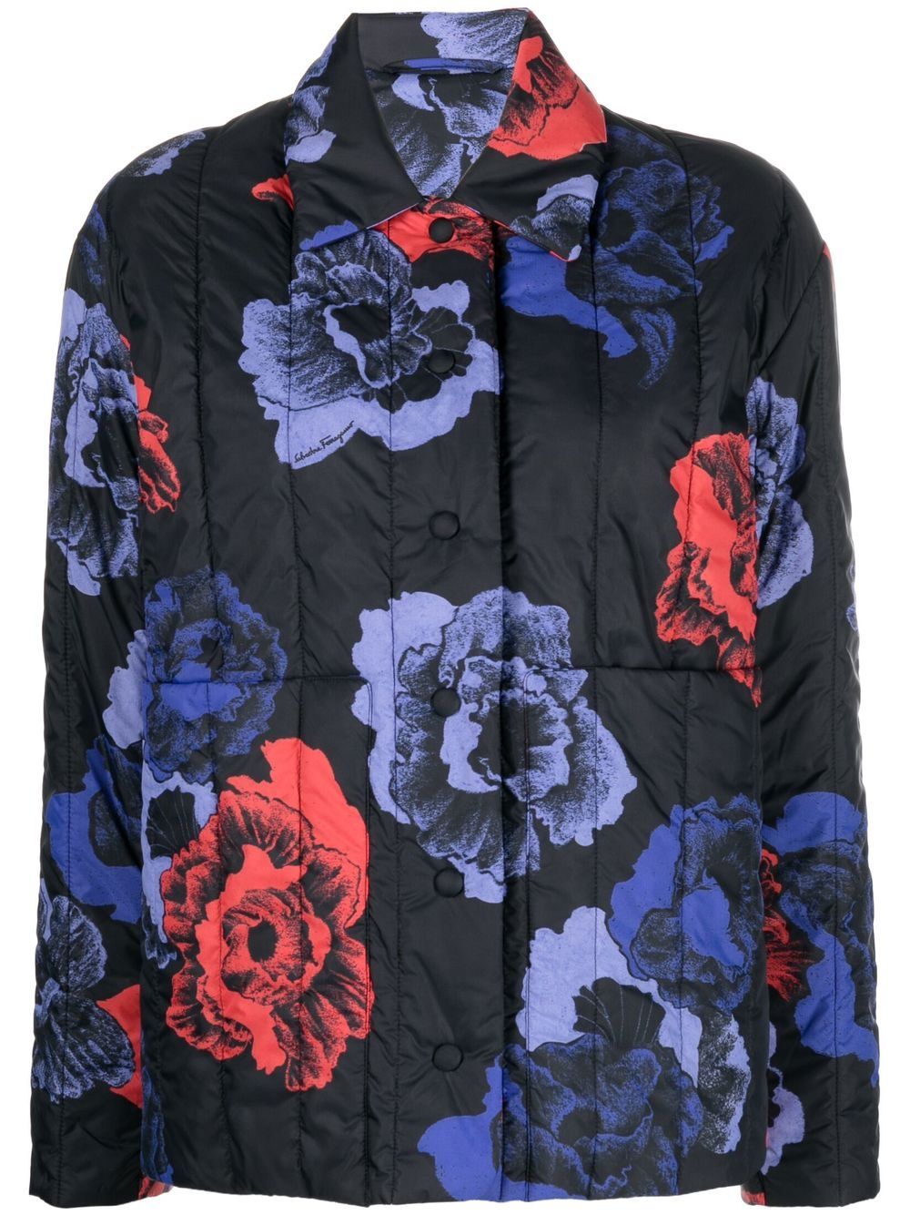 Floral-print jacket - Black