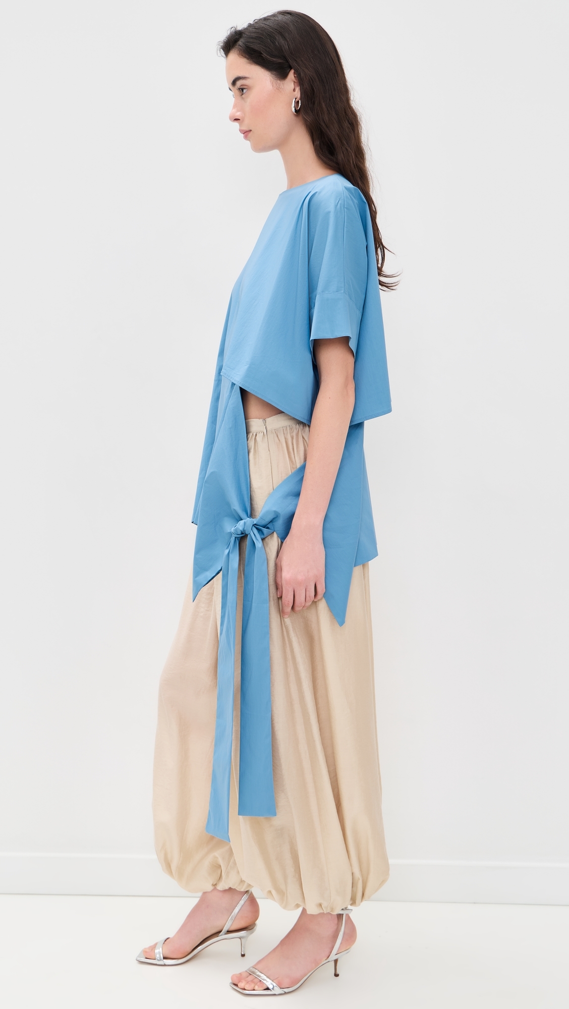 Poplin Top with Tie Waist Jasper