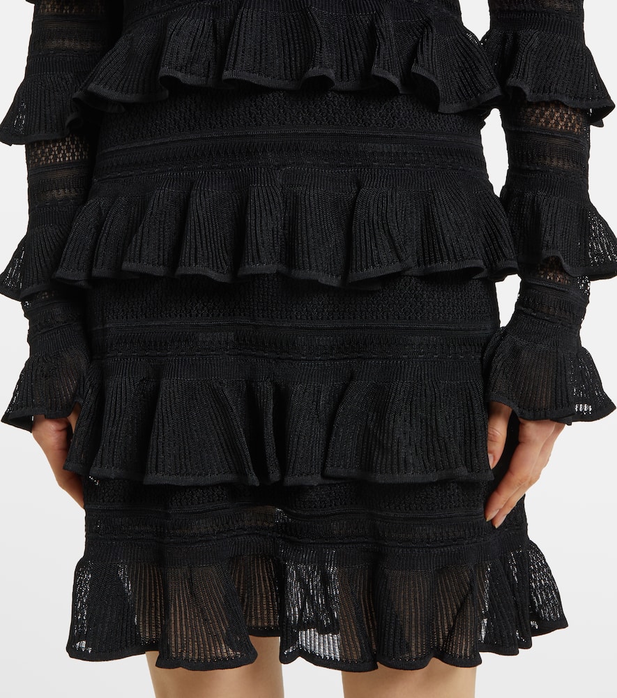 Minikleid Crush High Neck Frilled aus Strick
