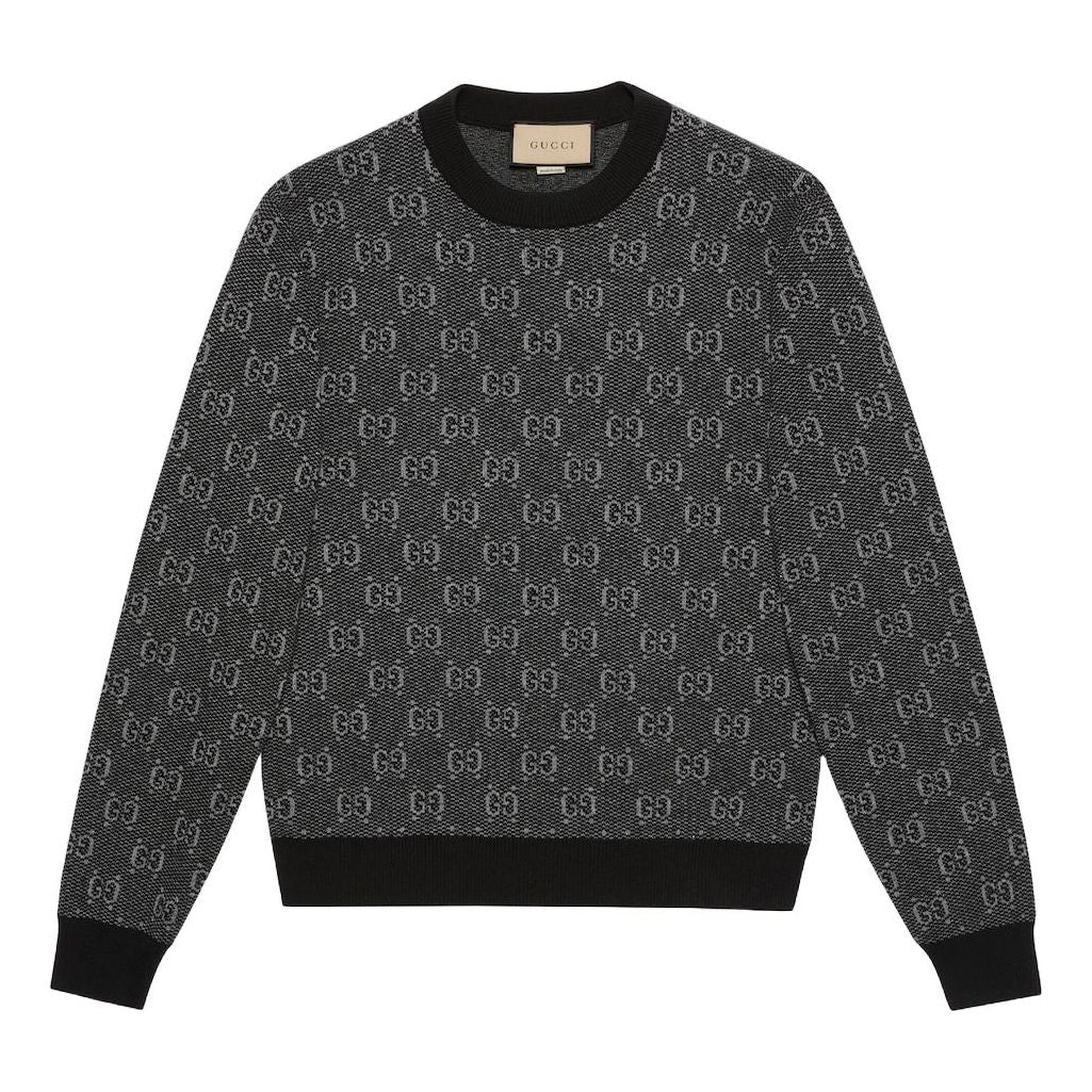 GG Wool Jacquard Sweater 'Grey'