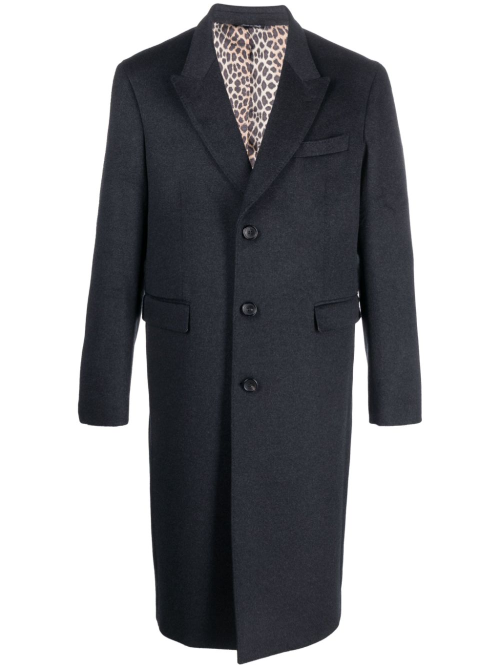 Single-breasted virgin wool coat - Grey
