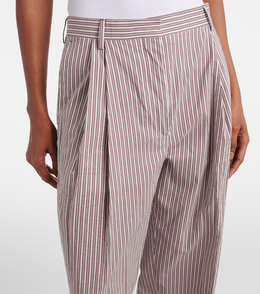 Striped cotton and silk pants
