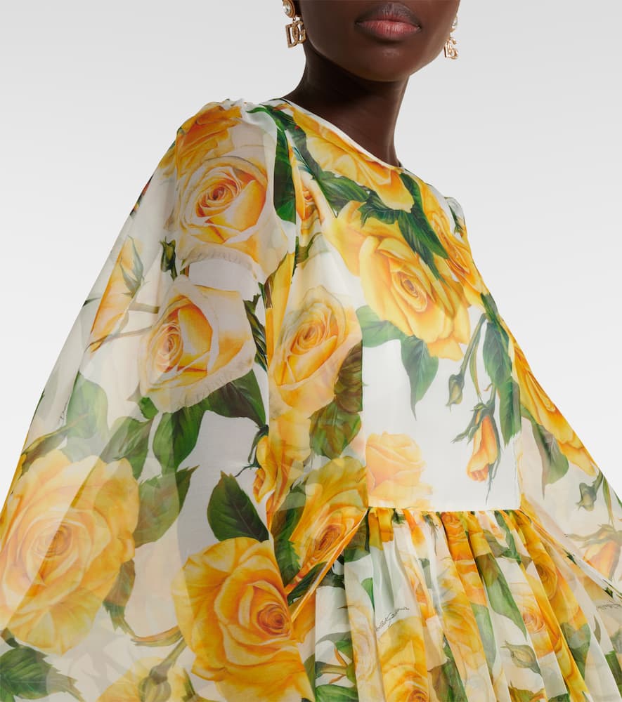 Floral silk chiffon minidress