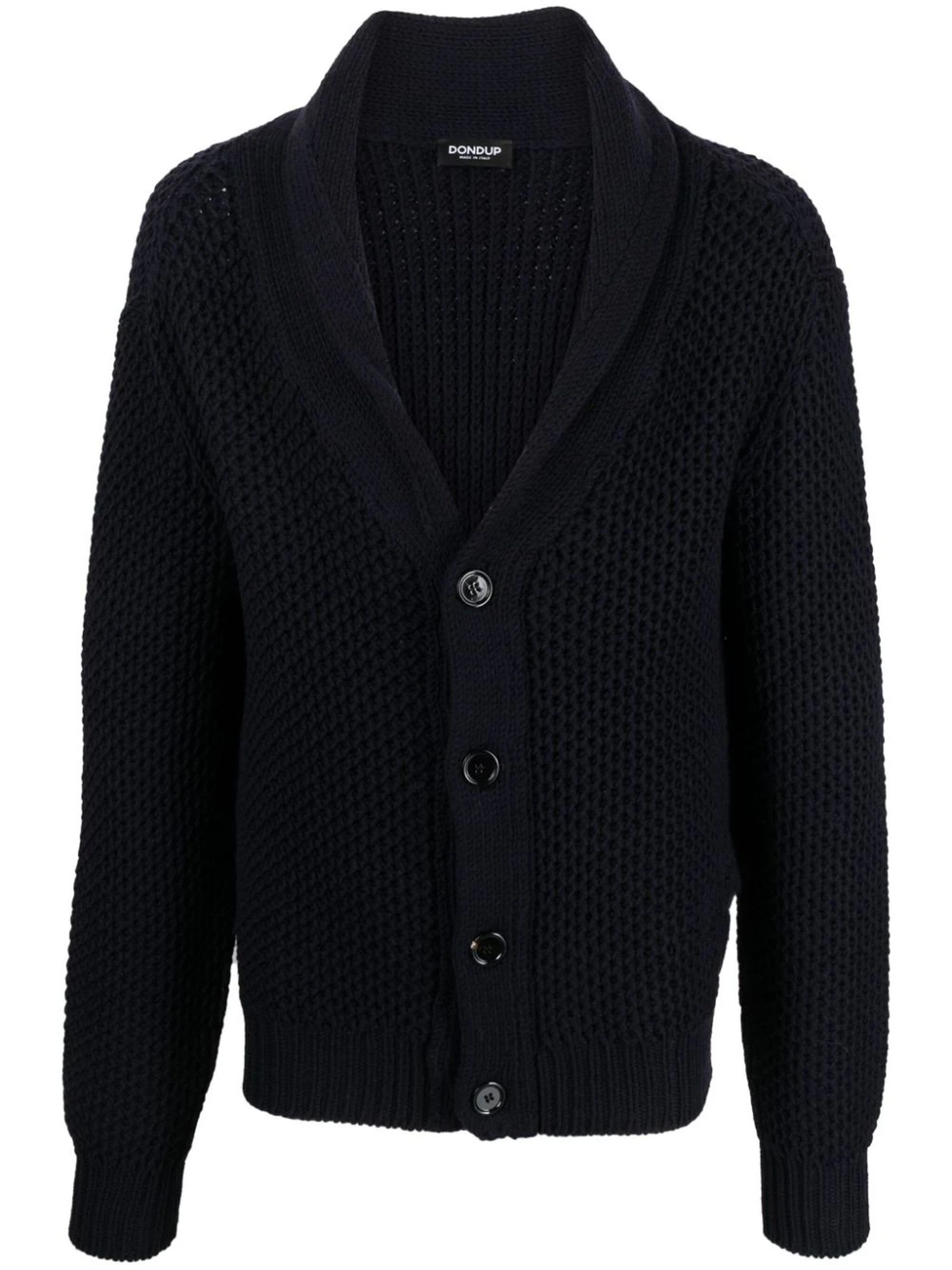 Navy Blue Wool Cardigan
