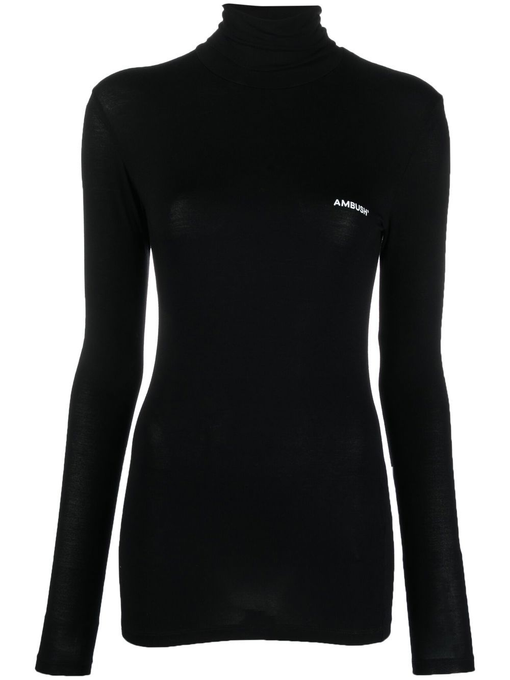 Logo Printed Turtleneck Top