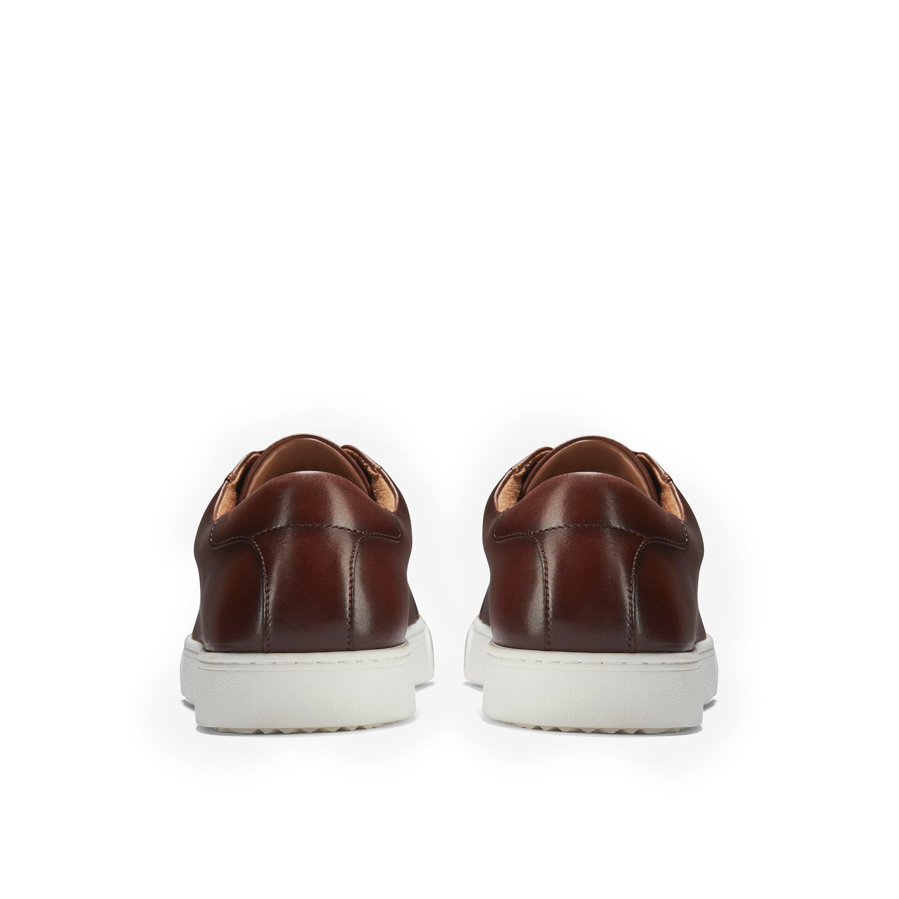 Clarks Lockton Lace Tan Leather Trainers In Brown