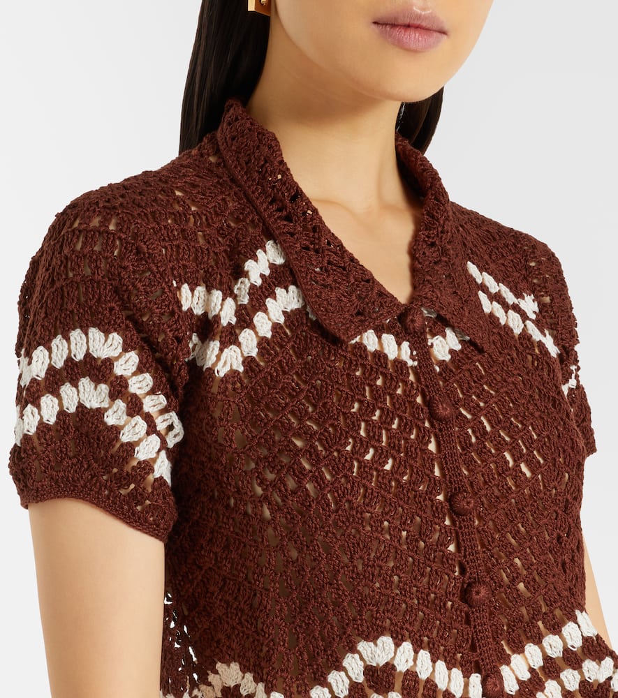 Crochet cropped cotton top