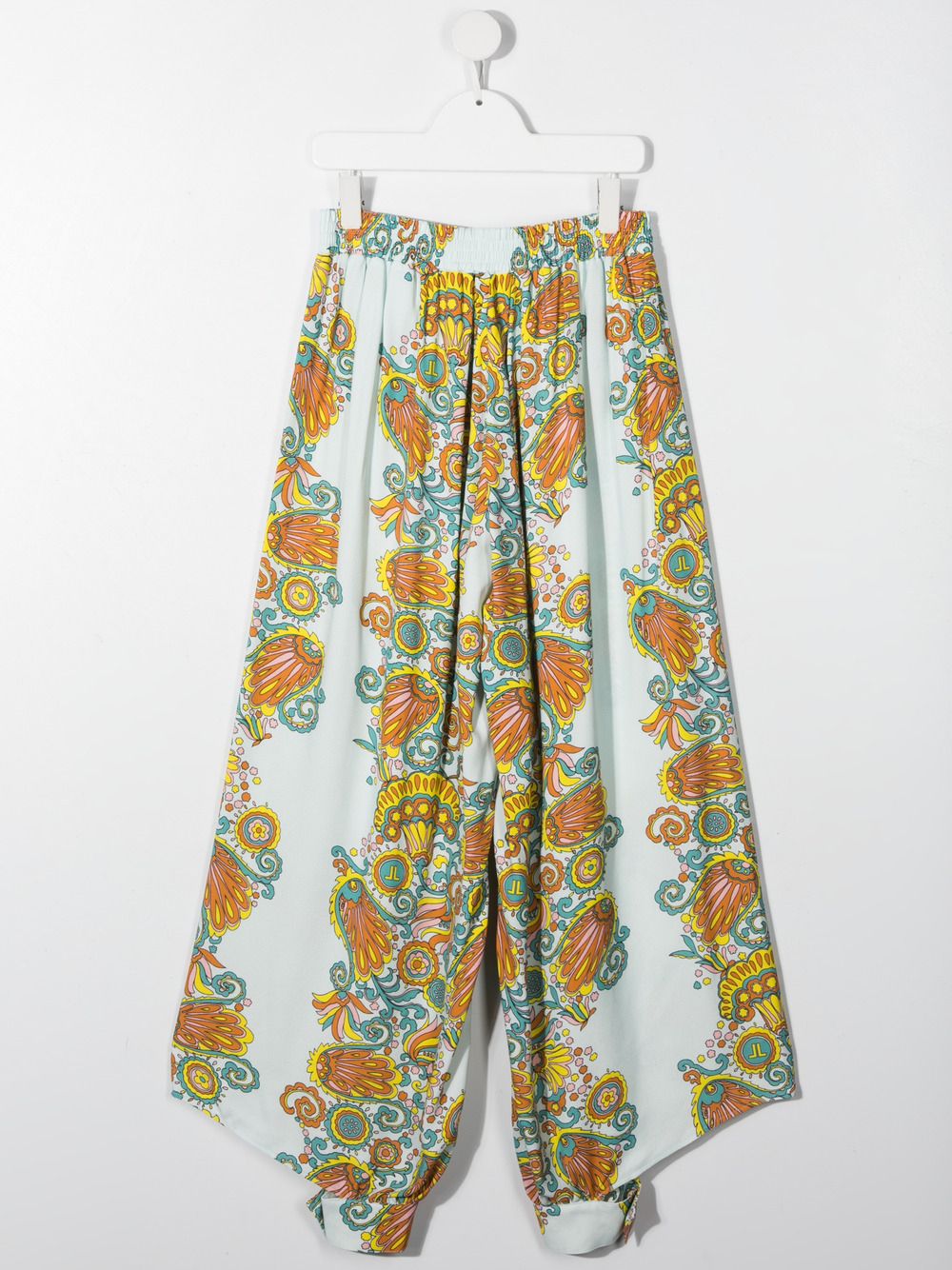 Floral-print flared-leg trousers - Blue