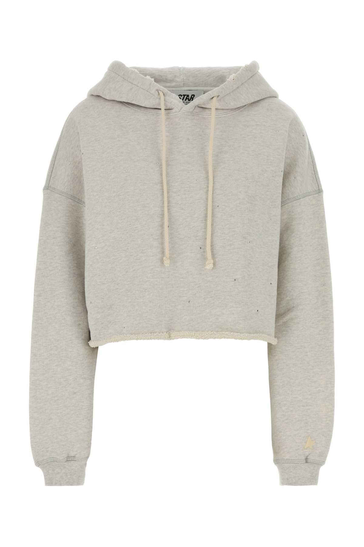Oversize Cropped Cotton Sweatshirt — Gray