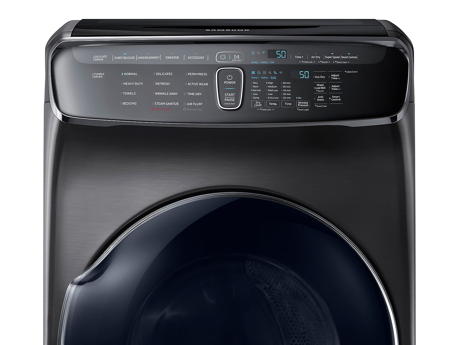 7.5 cu. ft. Smart Electric Dryer with FlexDry™ in Black Stainless Steel(DVE60M9900V/A3)