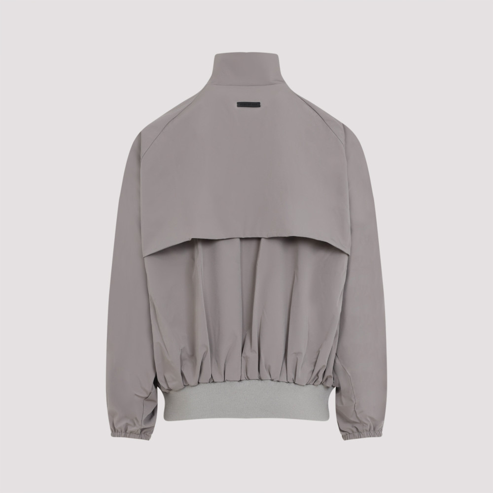 Grey High Neck Vented Track Jacket