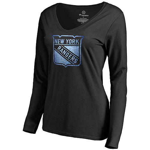 Women's Black New York Rangers Pond Hockey Long Sleeve T-Shirt