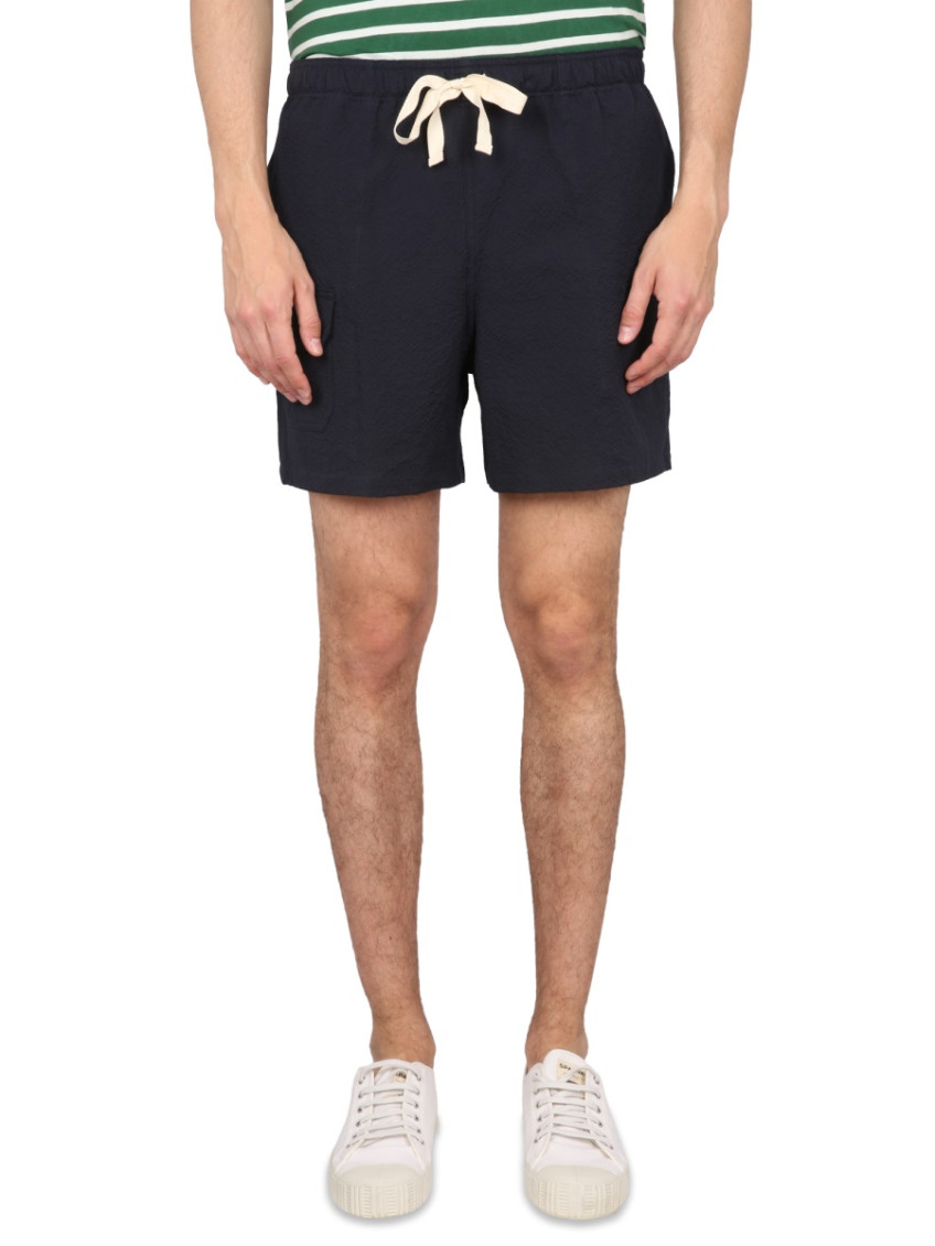 Dark Blue Solid Shorts