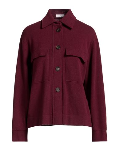 Woman Cardigan Burgundy Size L Virgin Wool, Cashmere, Silk