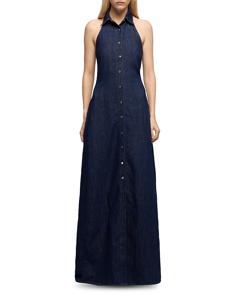 Denim Halter Maxi Dress