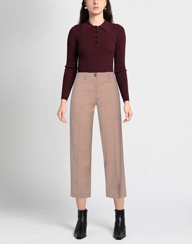 Alysi Woman Pants Light brown Size 6 Virgin Wool, Lycra