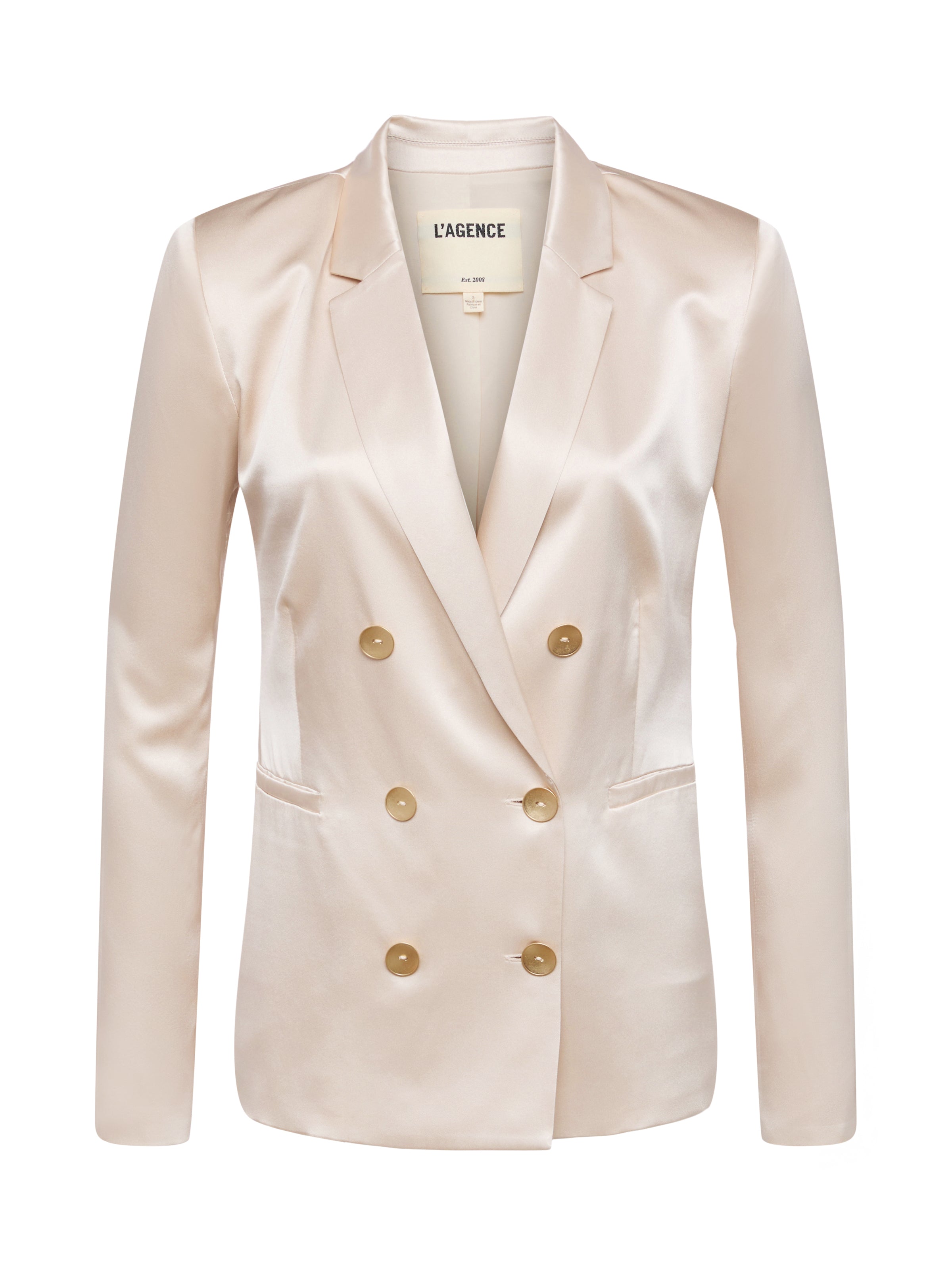 Colin Silk Blazer In Champagne