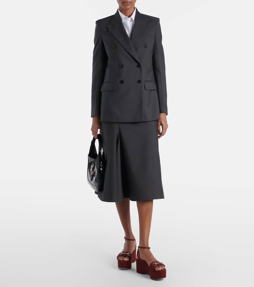 Lady Horsebit GG Canvas wedge sandals