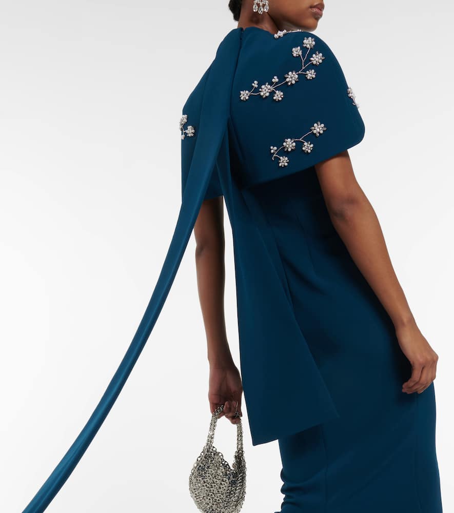 Safiyaa Embellished crêpe gown