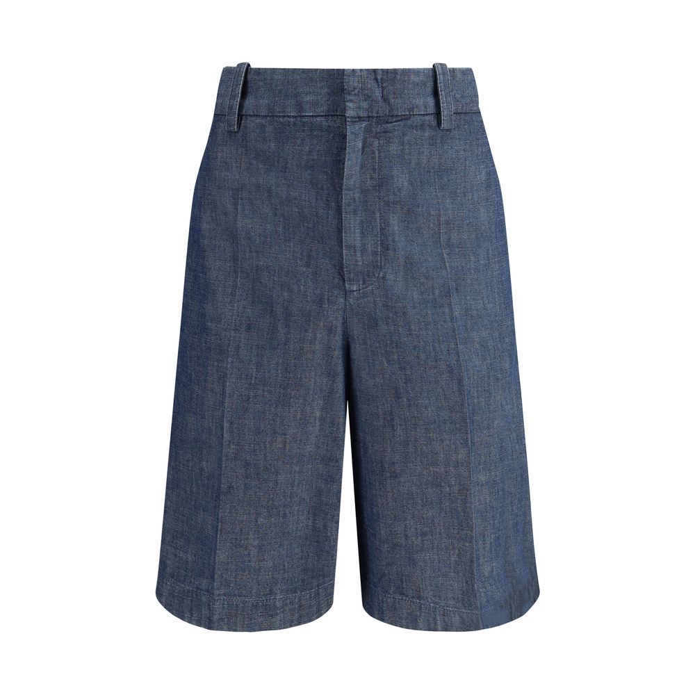 Cotton Bermuda Shorts — Blue