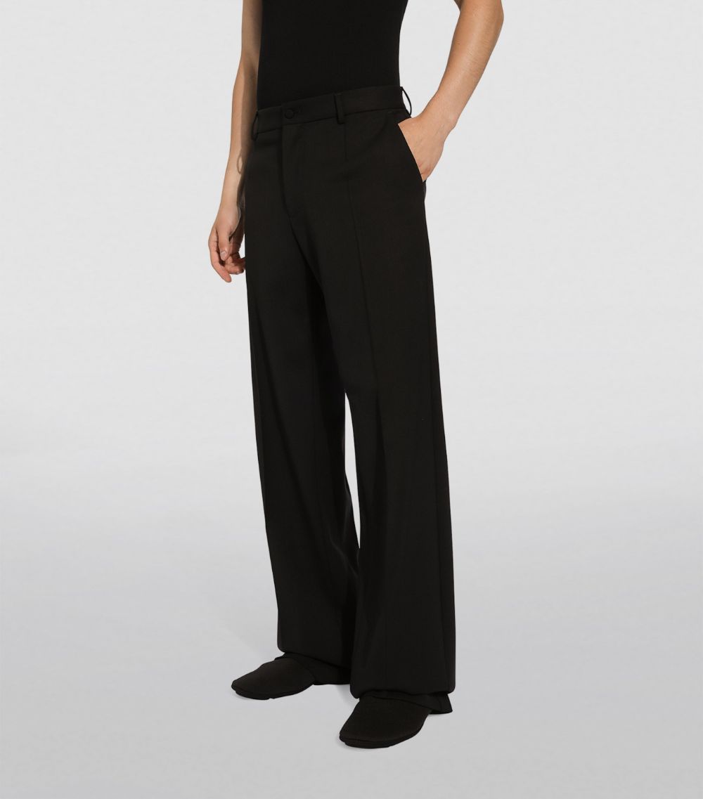 Virgin Wool Wide-Leg Trousers