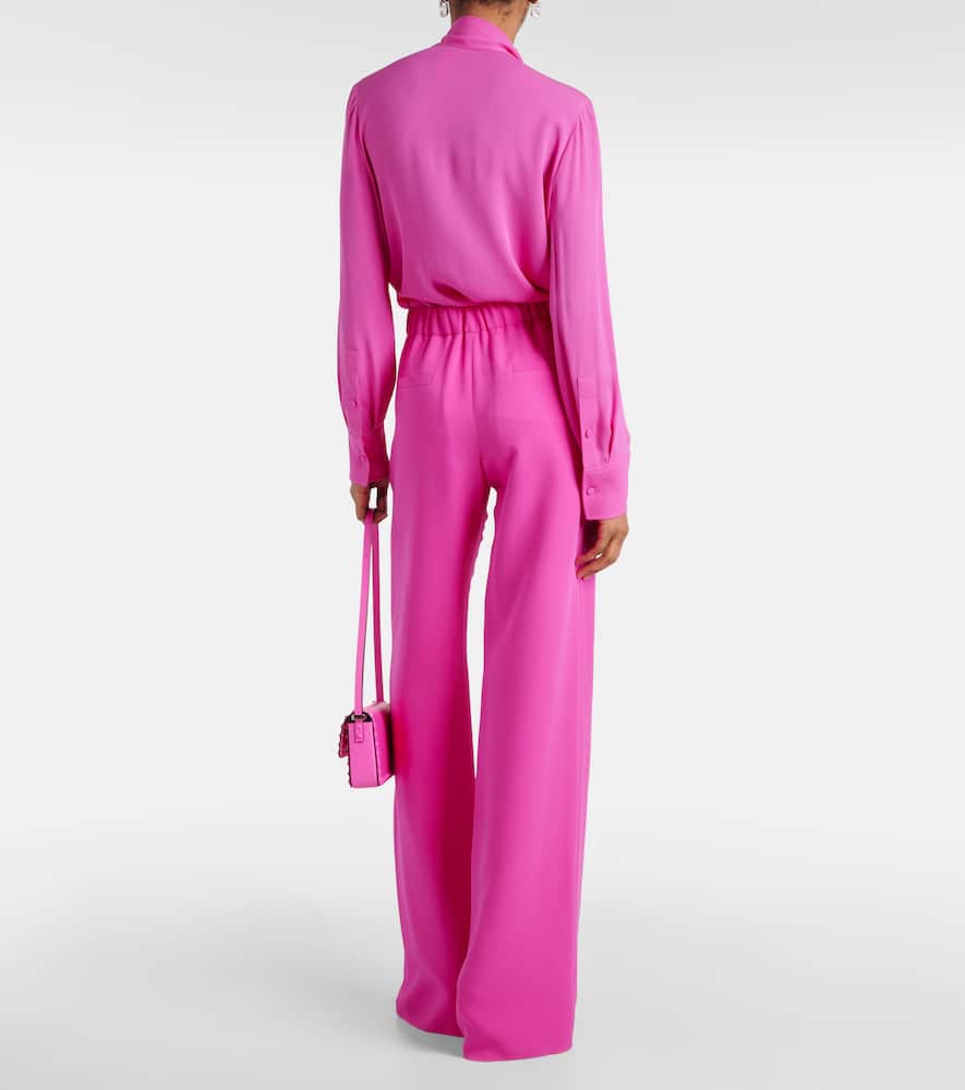 High-rise silk palazzo pants