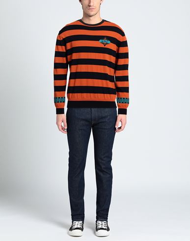 Man Sweater Orange Size L Virgin Wool