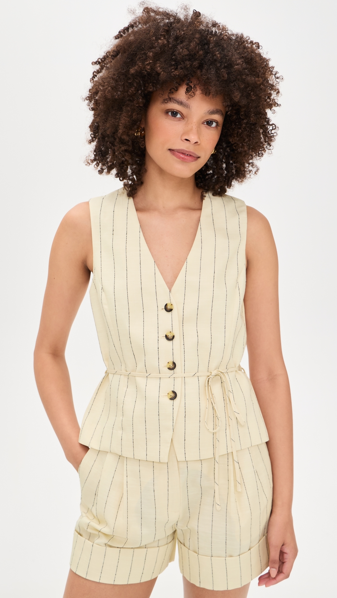 Paulette Stripe Vest whtst