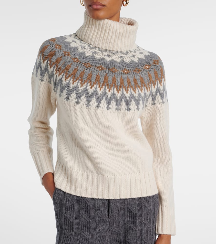 Ingrid jacquard cashmere turtleneck sweater