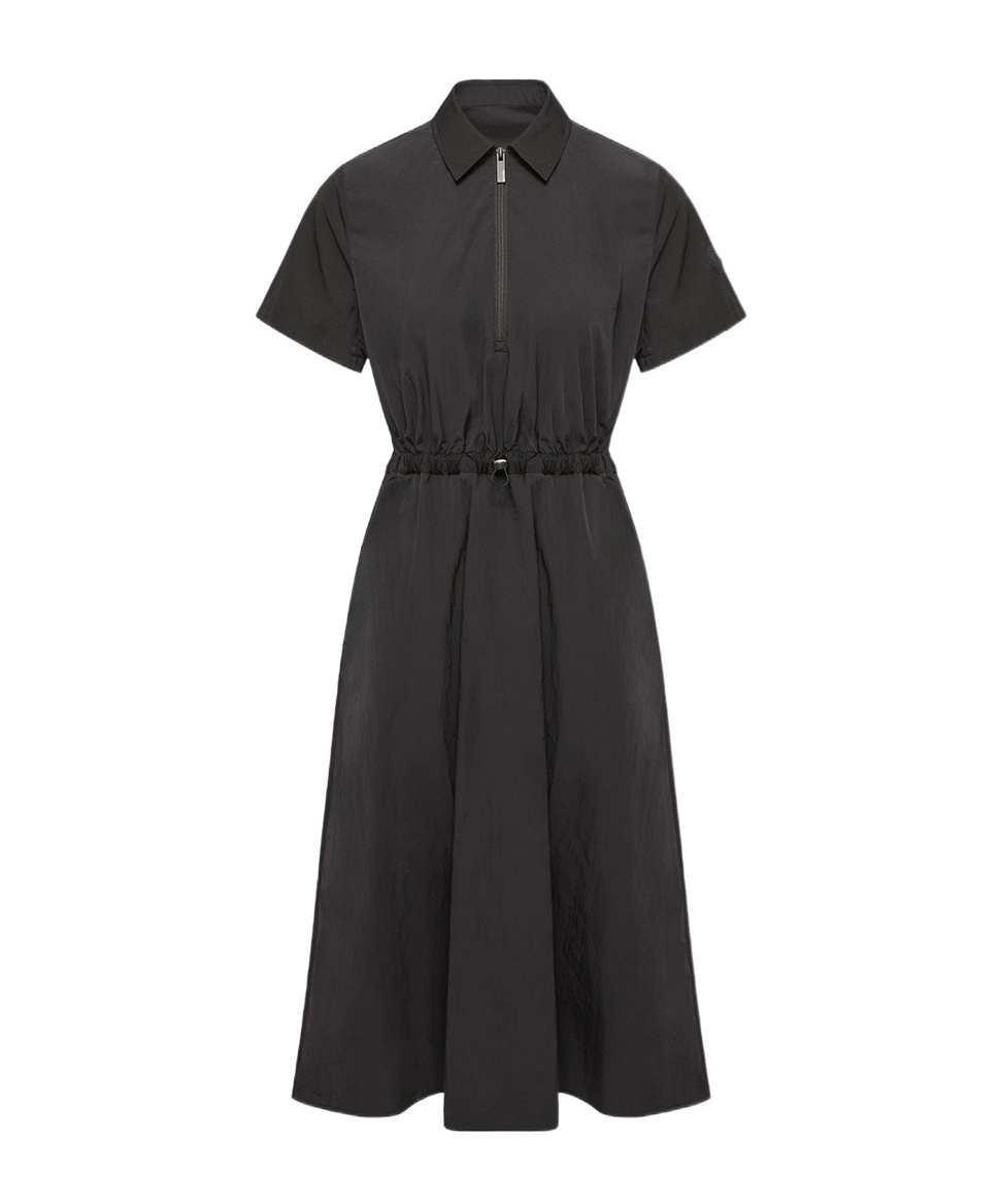 Pleated Mid-Length Shirt Dress