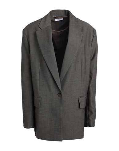 Topshop Woman Blazer Khaki Size 0 Polyester, Viscose, Elastane