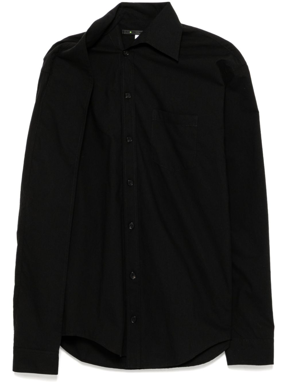 Asymmetric collar blouse - Black