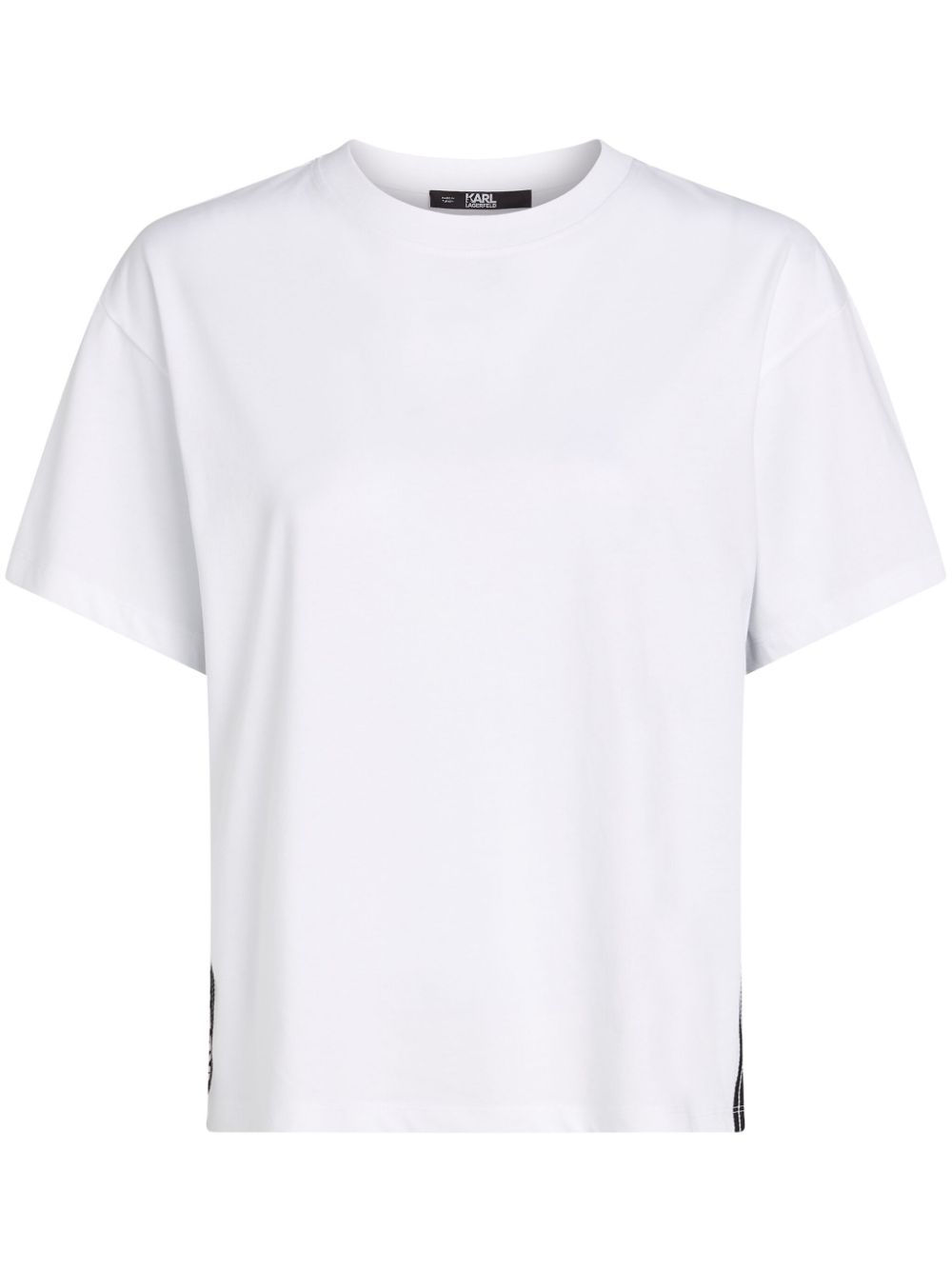 Logo-tape organic-cotton T-shirt - White
