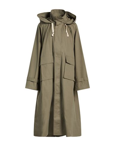 Woman Overcoat & Trench Coat Military green Size M Cotton
