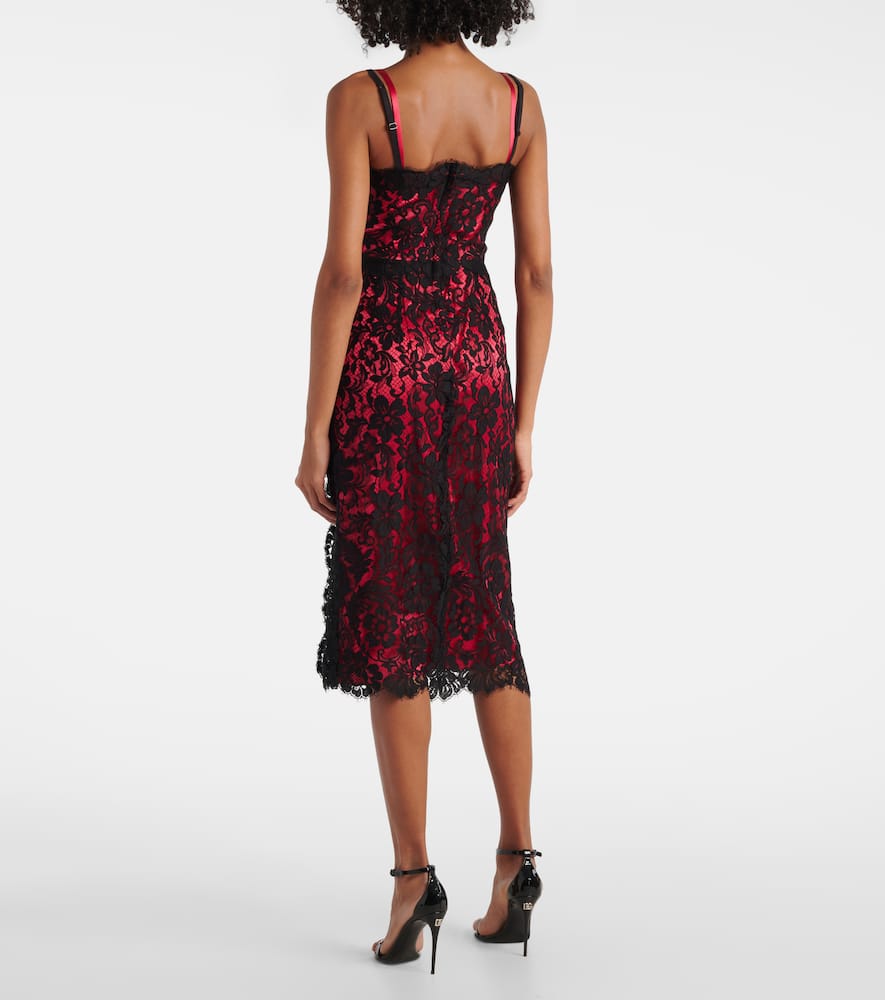 Floral cotton-blend lace slip dress